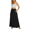 thumbnail image 4 of Maxi Skirts for Women with Pockets Long Midi Length Casual Skirt for Beach Party Holiday, 4 of 7