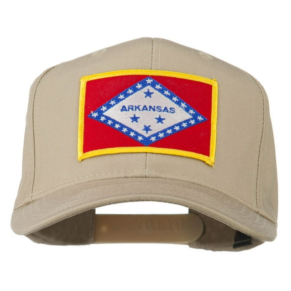 Middle State Arkansas Embroidered Patch Cap - Khaki OSFM