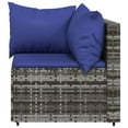 thumbnail image 3 of vidaXL 3 Piece Garden Lounge Set with Cushions Grey Poly Rattan, 3 of 5