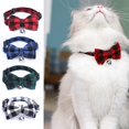 thumbnail image 1 of Collar de gato personalizado de 4 piezas con campana y pajarita, collares de gato, collar de gato, gato mariposa, collar de gato ajustable (15-30 cm) ER, 1 of 5