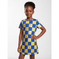 thumbnail image 4 of Kids Trendy Short Sleeve Dress Regular-Fit Crew Neck Everyday Dress for Girls Young Girls Age 5-13 Classic Cut, 4 of 6