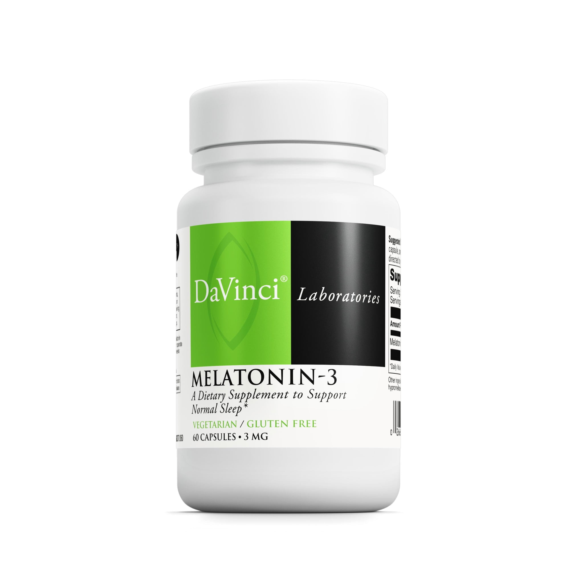 Melatonin-3, 3 mg, 60 Capsules, DaVinci Laboratories of Vermont