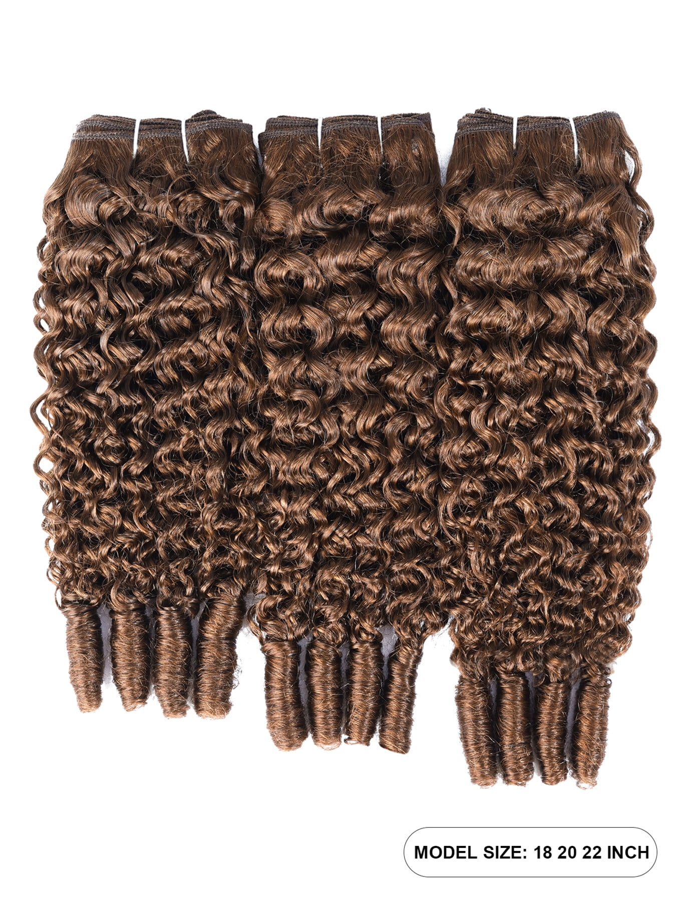 ChicRosa 4# Deep Curly Human Hair Bundles 3PCS Set for Women