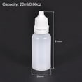 thumbnail image 2 of Botella de goteo de boca pequeña de plástico Uxcell de 20ml/0.68 oz Blanca, paquete de 20, 2 of 6