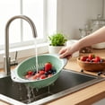 thumbnail image 6 of NUOKO 2Pack Round Plastic Colander, Large Capacity Kitchen Drain Strainer Basket with Anti-Slip Feet for Fruits, Vegetables and Food Washing, 6 of 9
