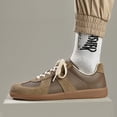 thumbnail image 4 of Off-White Beige Spliced Suede Retro German Trainer Casual Sneakers, 4 of 4