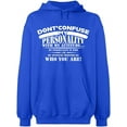 thumbnail image 2 of OXI Hoodie Sweatshirt - Don't Confuse My Personality, Basic Casual Hoodie for Men's and Women Fleece Hoodie Long Sleeve - Royal Blue Small, 2 of 3