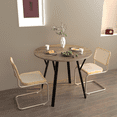 thumbnail image 5 of Holaki 31.5 Inch Round Dining Table,Small Circle Kitchen Table with Metal Black Legs for 2-4 people,Modern Dining Room Table,Brown (Only Table), 5 of 16