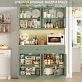 thumbnail image 6 of Homfa 71" Tall Kitchen Pantry Cabinet with LED Lights & Charging Station, MDF Freestanding Storage Cupboard with 8 Doors 2 Drawers, Buffet Cabinet with Storage for Dining Living Room, Green, 6 of 7