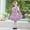 Purple, variant on Girls' 3-Piece Floral Dirndl Outfit with Apron & Headscarf, Complete set for Oktoberfest, Halloween and themed events, 5-14 Years Pink 9-10 Years