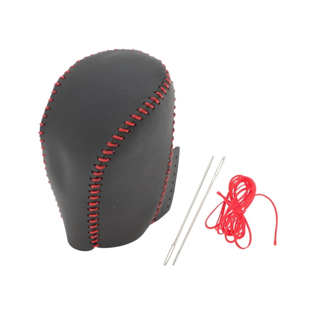 Cubierta de pomo de cambio de marcha antideslizante Unique Bargains para Honda Civic 16-21 Negro Rojo Cuero Sintético