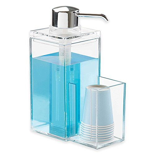 Distributeur de rince-bouche/savon en acrylique de luxe OnDisplay avec  porte-gobelet 