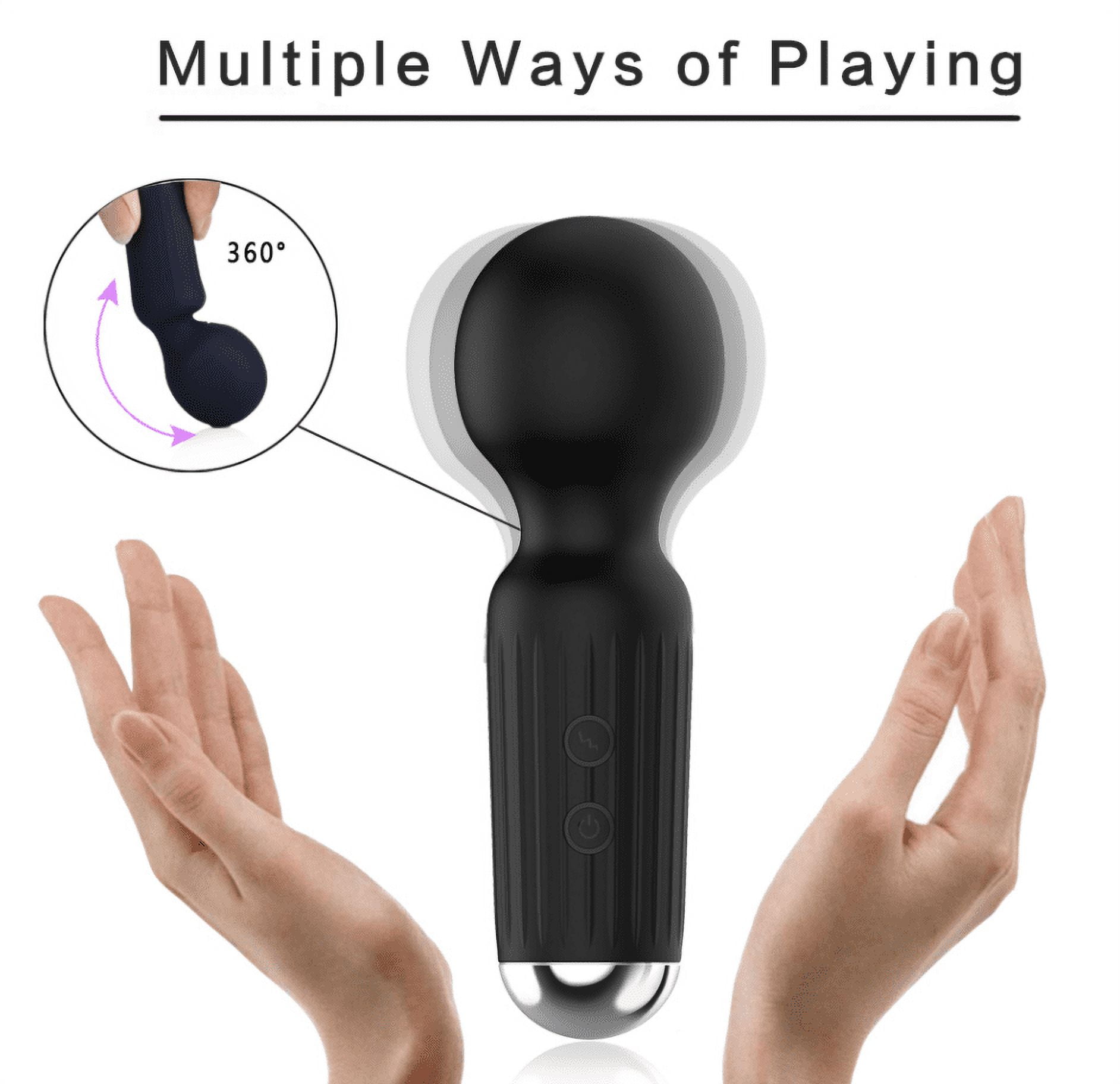 Powerful Mini Massager, Small Handheld Personal Massager with 10 Vibration Modes Waterproof Cordless Massager for Neck Shoulder Back Body Massage Sports Recovery Muscle Aches(Black),Topboutique