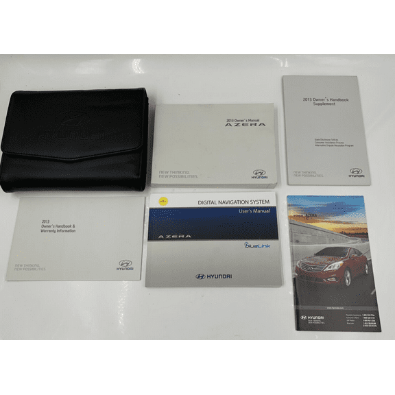2013 Hyundai Azera Owners Manual Set with Case OEM I03B40029