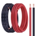 thumbnail image 1 of Cable de batería Geosiry, calibre 2, 15 pies, rojo y 15 pies, cobre negro, 1 of 7