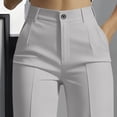 thumbnail image 4 of Dxzfnsa Womens Wide Leg Dress Pants Comfortable Casual Flowy Work Palazzo Pants with Pockets Women's Solid Color High Waisted Slacks Trousers, 4 of 7