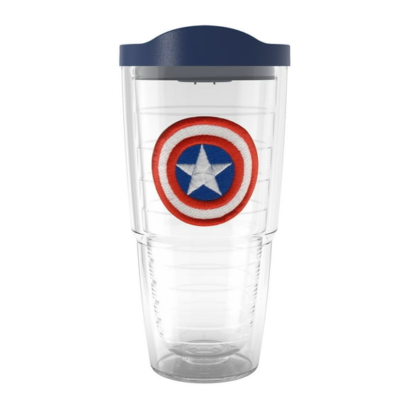 Tervis Marvel Captain America Icon Made in USA Double Walled Insulated Travel Tumbler, Classic 24oz