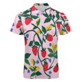thumbnail image 4 of Polo à la Fraise Rouge pour Hommes Manches Courtes Col Zippé T-Shirt de Golf Évacuant l'Humidité Extensible 2TP, 4 of 7