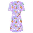 thumbnail image 4 of Graphic T Shirt Dress for Women Summer Casual Short Sleeve Cartoon Print Loose Fit Mini Sundress, 4 of 4