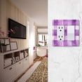 thumbnail image 5 of Yayeee Rocker Switch Wall Plate 1-Gang 4.6"x2.9" Home Decorative Outlet Cover, Purple and White Pattern, 5 of 6