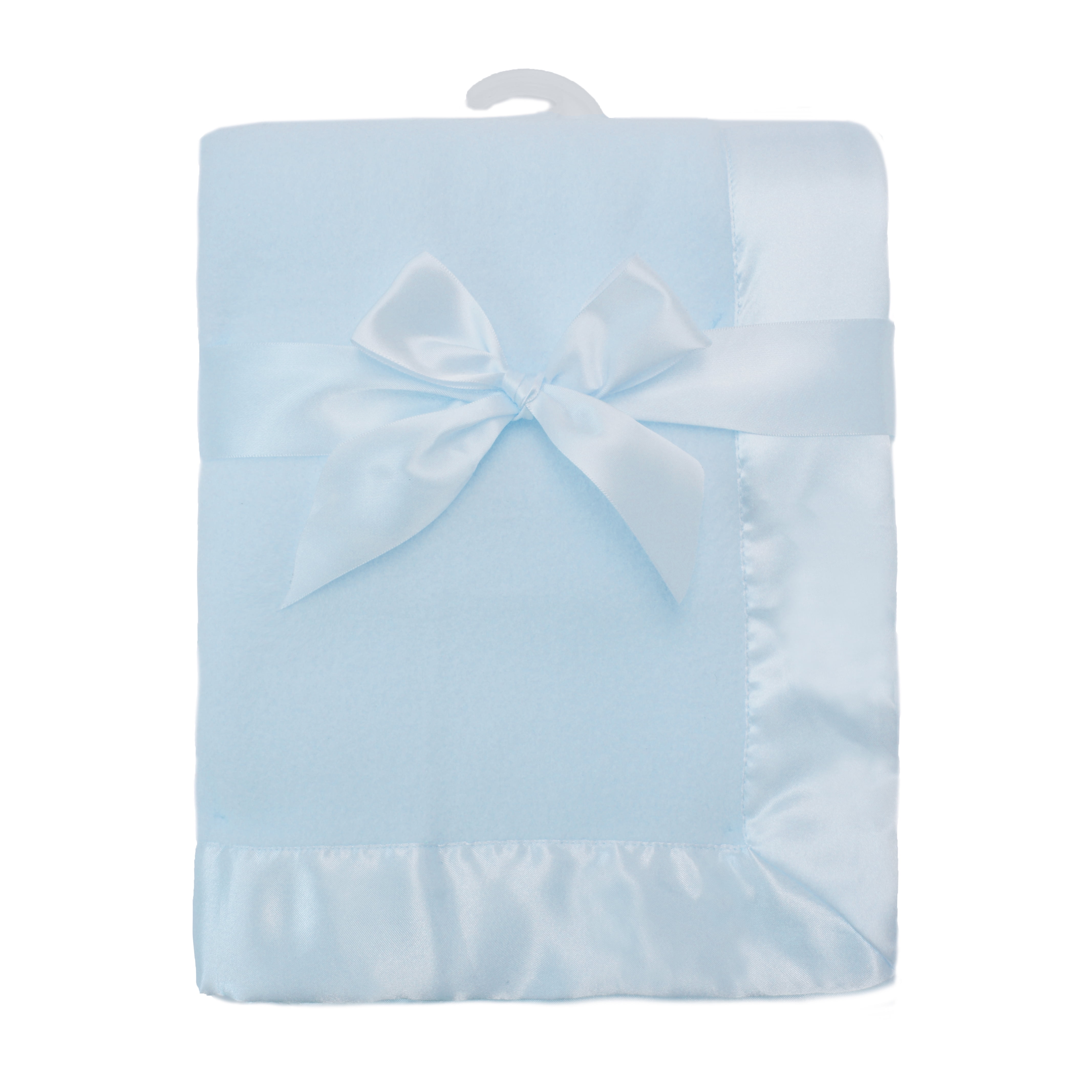 fleece baby blanket with satin trim