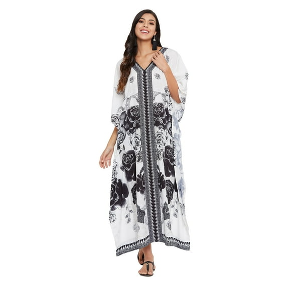 Women's Plus Size Kaftan Dresses Boho Long Maxi Dress Ladies Casual Hippie Kimono Sleeve Loose Caftan Online