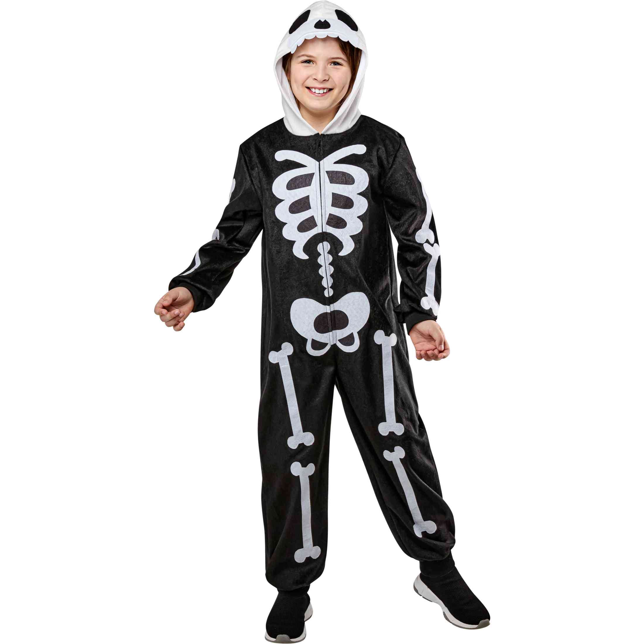 Skeleton Jumpsuit Halloween Costume for Children, Boy's Size XS (4/5), by Way to Celebrate