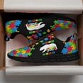 thumbnail image 3 of Autism Shoes Women Men Running Sneakers Autism Awareness Puzzle Print Tennis Walking Shoes Black Size 10, 3 of 5