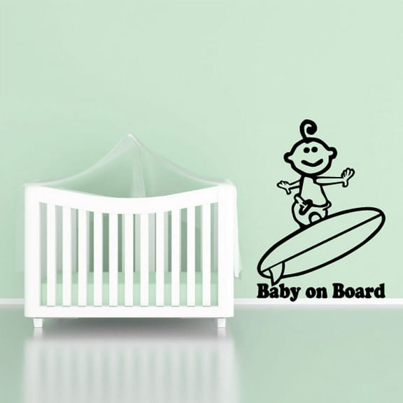 Surfing Baby on board Decal - 36 Inches