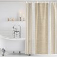 thumbnail image 6 of Small Stall Shower Curtain 36x72 Inch Narrow Half Size Vintage Cream Striped Bath Curtains Bathroom Decor, Farmhouse Modern Stripes Boho Linen Waterproof Fabric Shower Curtain Set with Hooks 36 Inch, 6 of 7