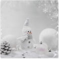 thumbnail image 2 of GZHJMY Christmas Cute Snowman Stars Snowflakes Cloth Napkins, Set of 1 20 x 20 Inch Soft & Comfortable Polyester Dinner Napkin for Family, Restaurant, Weddings, Parties, Holiday Dinner, 2 of 5