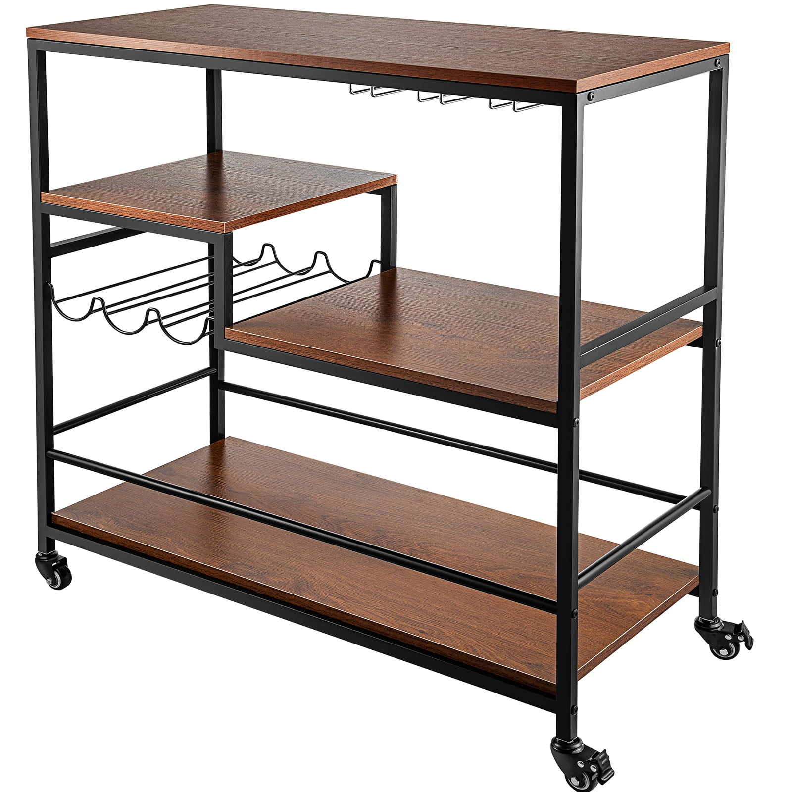 Rustic Bar Cart 3 Tier Industrial Bar Cart For Home Bar Cart With