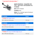 thumbnail image 2 of Ignition Distributor - Compatible with 1975 - 1987 Ford E-150 Econoline 4.9L 6-Cylinder 1976 1977 1978 1979 1980 1981 1982 1983 1984 1985 1986, 2 of 2