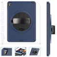 thumbnail image 2 of SaniMore for iPad 10.2" (9th/8th/7th Generation, 2021/2020/2019) Case, 3 Layers Multi-Functional Cover with 360° Rotation Hand Strap & Kickstand Pencil Holder Full Body Protective Shell, Darkblue, 2 of 7