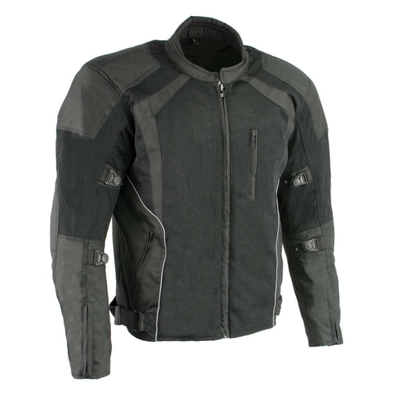 Milwaukee Leather MPM1793 Black Armored Mesh Motorcycle Jacket for Men - All Season Biker Jacket 5X-Large