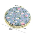 thumbnail image 6 of 2.75'' Portable Makeup Mirror, Floral Satin Pocket Retro Vintage Compact Folding Mirrors Small Mini for Women Girls Beauty Accessories Round, 6 of 8