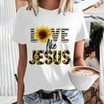 thumbnail image 2 of AOOCHASLIY Womens Tops Plus Size, Women Short Sleeve Crewneck Love Sunflower Print T-Shirts Print Casual Tees T-Shirt Blouse Tops, 2 of 6