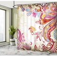 thumbnail image 4 of Ambesonne Colorful Shower Curtain, Flower Bouquet Paisley, 69"Wx70"L, Grey Yellow and Multicolor, 4 of 4