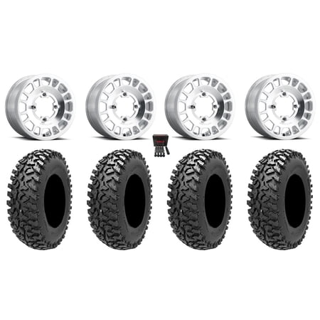 Method 412 15×6 Wheels Raw (5+1) 32 Rampage Fury Tires Can-Am Commander Maverick Renegade Outlander Defender