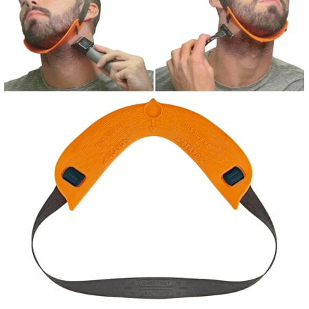 Quality Time Beard Neckline Shaper Guide; Hands-Free, Flexible, Adjustable, Made in USA Beard Template, Do-it-yourself Neck Haircut Tool, Beard Lineup Shaping Stencil
