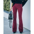 thumbnail image 5 of Women's Corduroy Pants Elastic High Waist Bell Bottom Trousers Wide Leg Flare Pants, 5 of 5