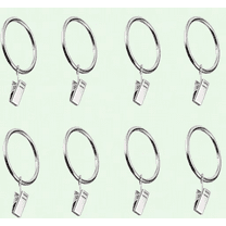 25 Pack Curtain Clip Rings with 1 Inch Interior Diameter Metal Drapery Rings Clips Rustproof Heavy Duty Window Curtain Rod Ring Clamp (Silver)