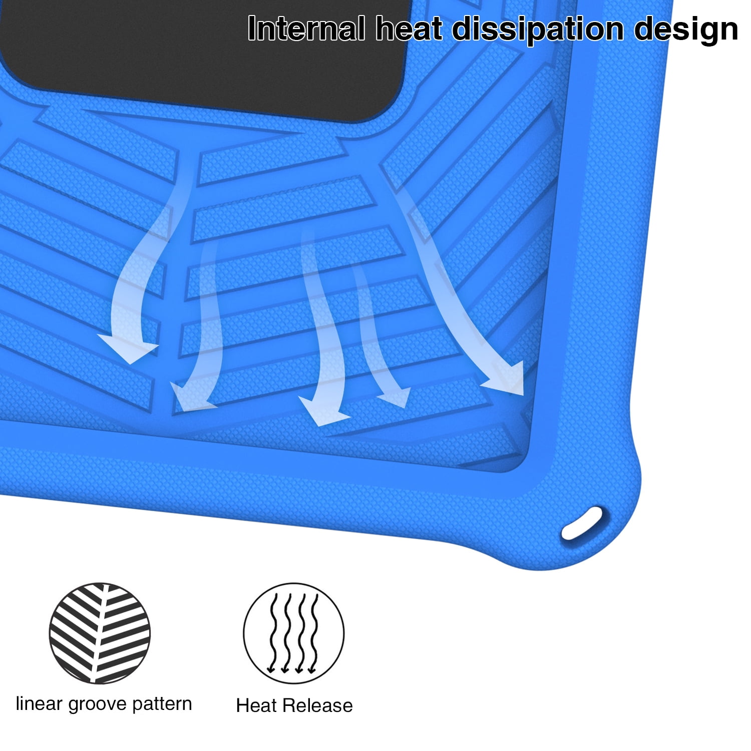 TECH CIRCLE iPad 10th Generation Case 2022 10.9 inch A2696 A2757 A2777, Heavy Duty Rugged Silicone Case with Swivel Ring Stand/Stable Kickstand/Shoulder Strap/Pencil Holder,Blue