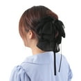 thumbnail image 2 of 1 Pc Fashion Ribbon Bow Hairpin Hairdo Clip for Women 7.48"x4.72"x1.97" Black, 2 of 5