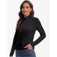 thumbnail image 5 of Women's Long Sleeve Mock Turtleneck Tops Casual Slim Fitted Lightweight Under Layer Pullover Shirts, 5 of 6