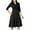 #253-Black, variant on Roncen Women's Solid Dress - Semi-Formal Fit Flared Hem 3/4 Sleeve V-Neck with Pockets, Modest Church Attire for Work or Casual Office Wear