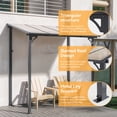 thumbnail image 6 of Gotland 5 FT x 8 FT Pergola, Lean to Gazebo with Ground Anchor Sturdy Structure, Outdoor Gazebo with Sloped Roof, Galvanized Steel Metal Pergola, Wall Mounted Gazebo for Backyard Deck Black, 6 of 6