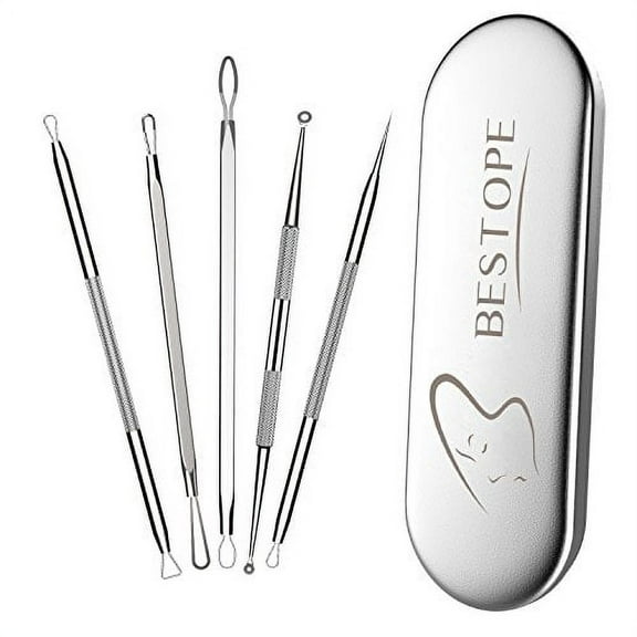 Bestope Blackhead Remover Pimple Comedone Extractor Tool Best Acne Removal Kit with Metal Case