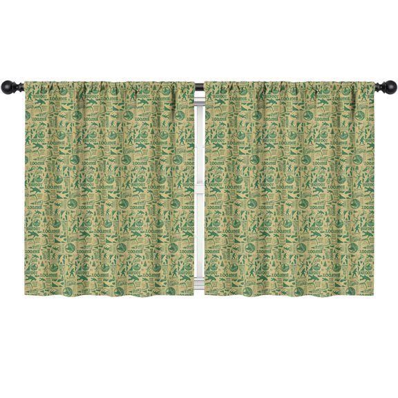 Blackout Kids Curtains,Green Bigfoot and Text Pattern Childrens Insulated Curtains Set Of 2,Bedroom Essentials,Toddler Room Decor 52x63in(132x160cm)