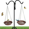 thumbnail image 7 of Hanging Bird Feeder & BirdBath for Outdoors, Wild Bird Feeders Tray, Hanging Birdbaths Trays for Outside, Cardinal, Blue Jay, Crow, Birdfeeders Outside (10", 1 Pcs with Hole & 1 Pcs No Hole), 7 of 7